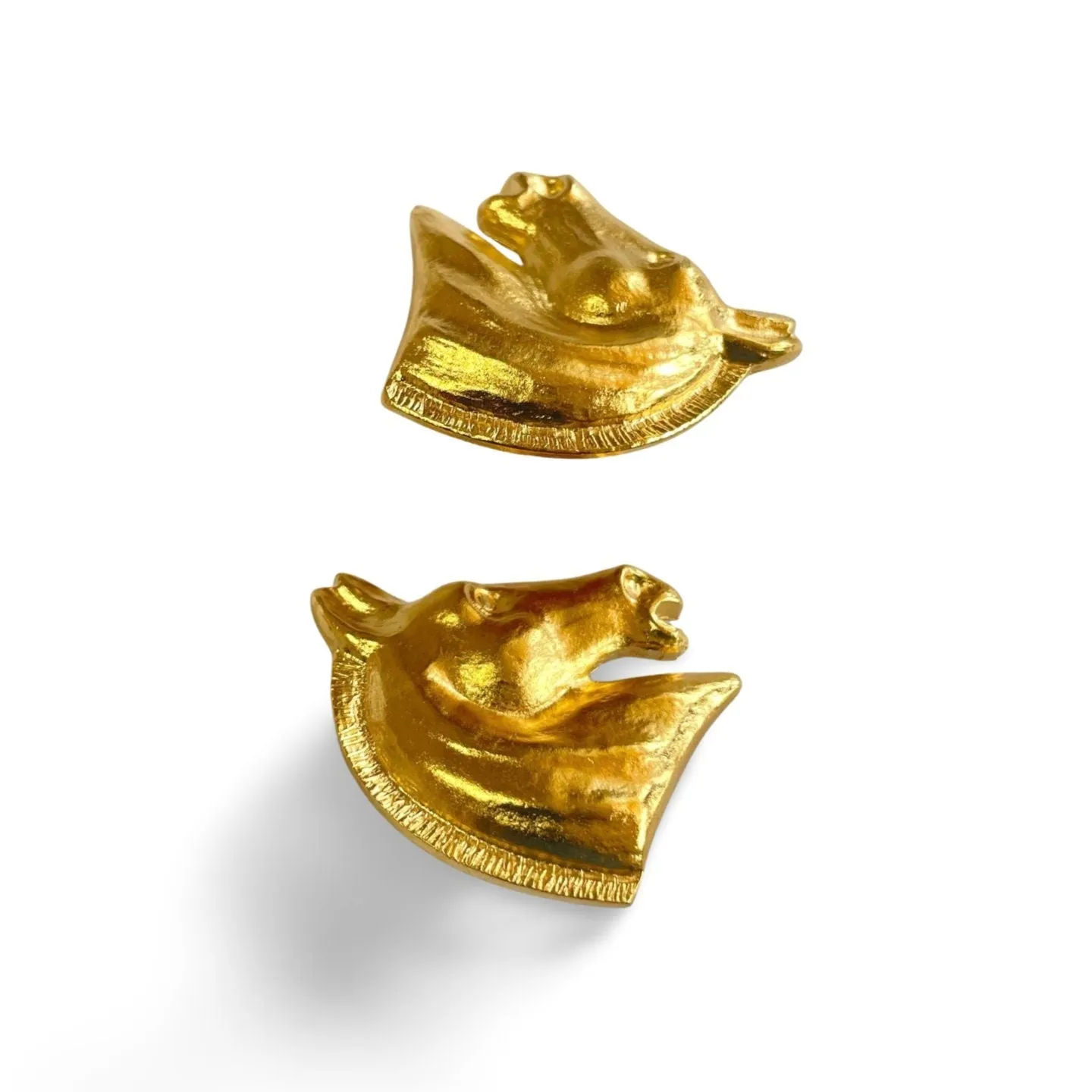 Vintage HERMES gold tone horse earrings. Fun and unique jewel piece from Bijouterie Fantaisie collection. 060312ac6