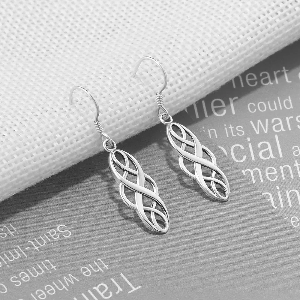 Vintage Hollow Pattern 100% 925 Sterling Silver Drop Earrings For Women Fashion Style Jewelry Gift For Girls