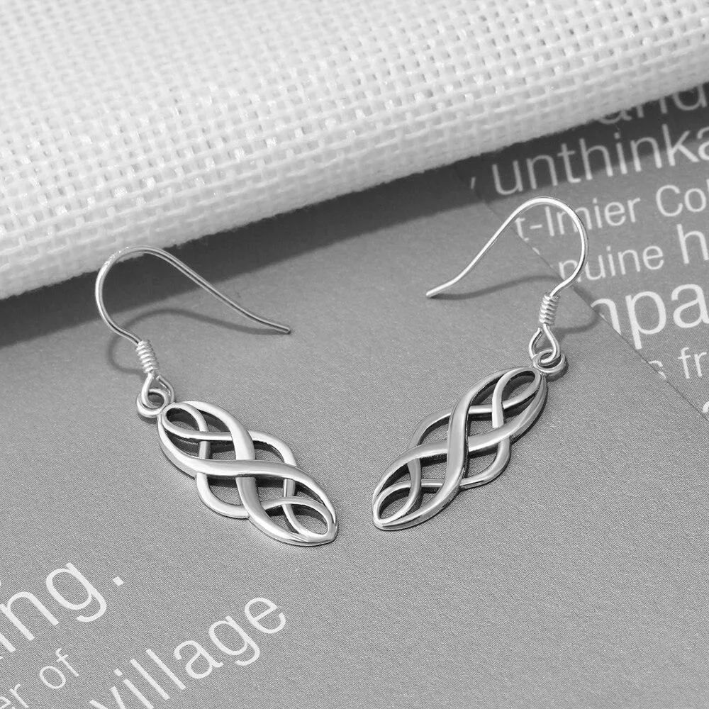 Vintage Hollow Pattern 100% 925 Sterling Silver Drop Earrings For Women Fashion Style Jewelry Gift For Girls