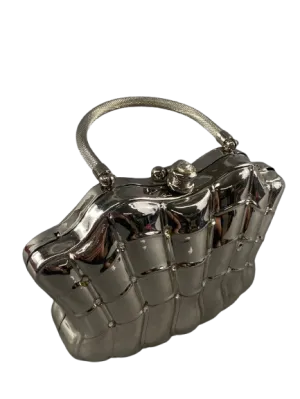 Vintage Silver Hard Case Evening Bag
