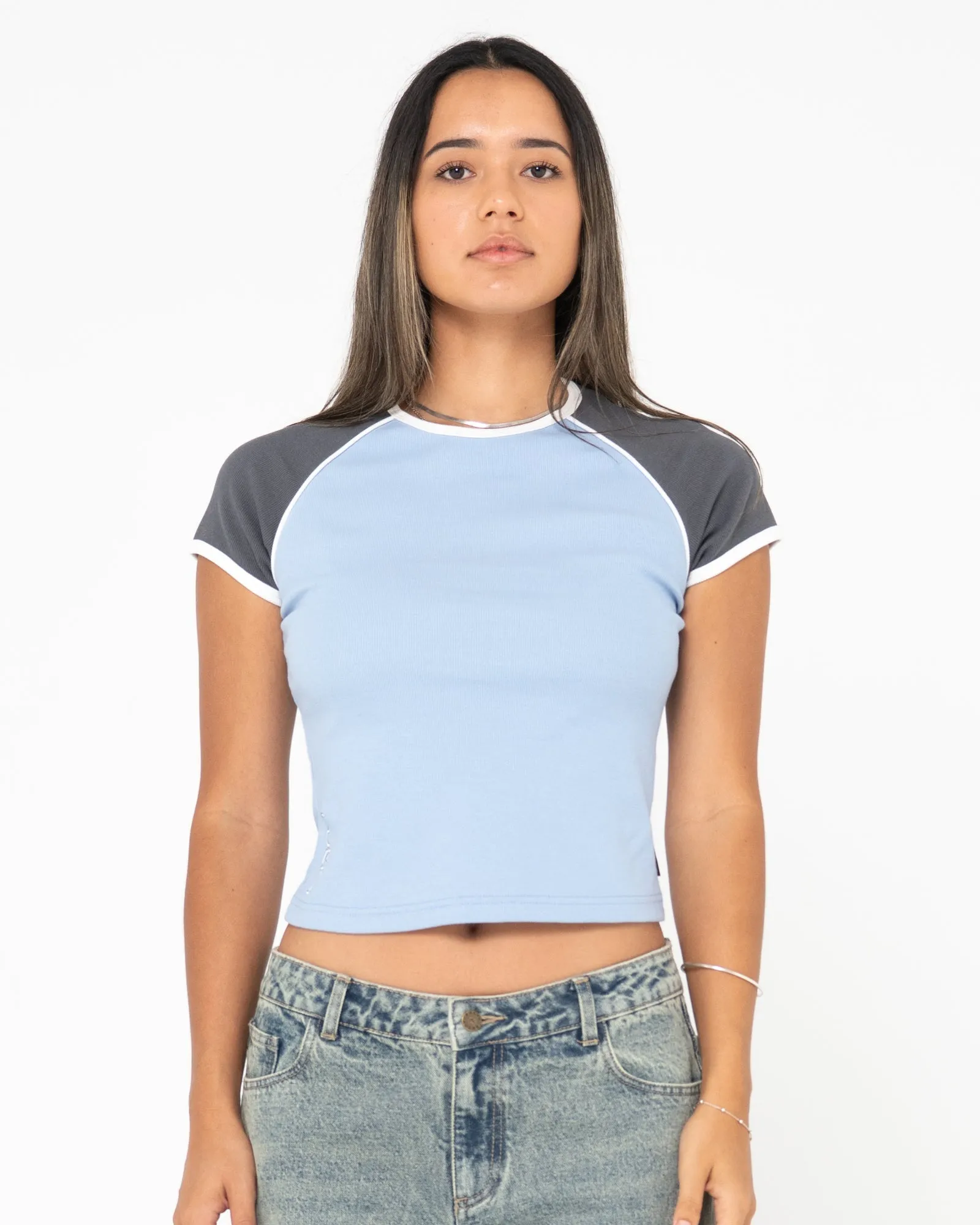 Whiplash Raglan Baby Tee