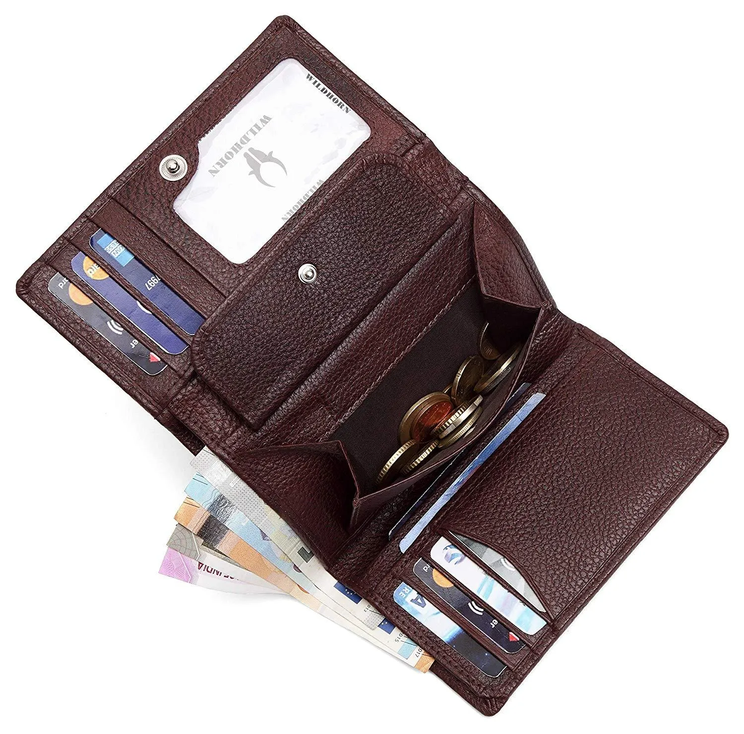 WildHorn RFID Protected Genuine Leather Wallet for Women Stylish|Purse for Women/Girls