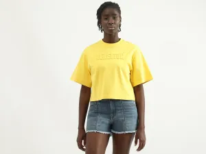 Women Embossed Round Neck T-shirt