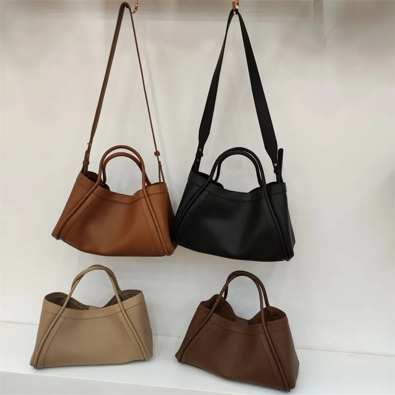 Women Leather Bag with Shoulder Strap, Handbags & Crossbody bags Matching Purse