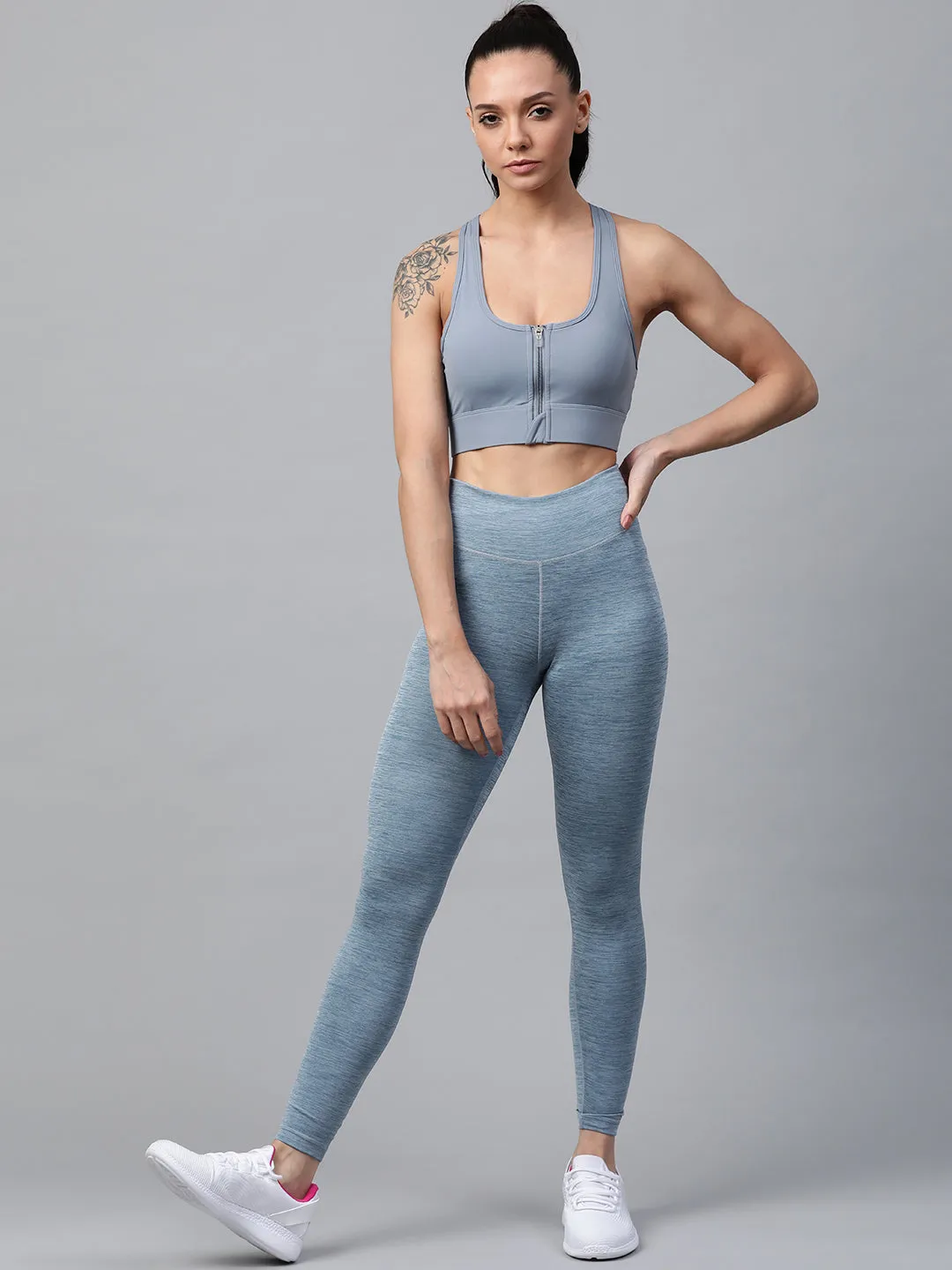 Women's detachable zip-up training sports bra