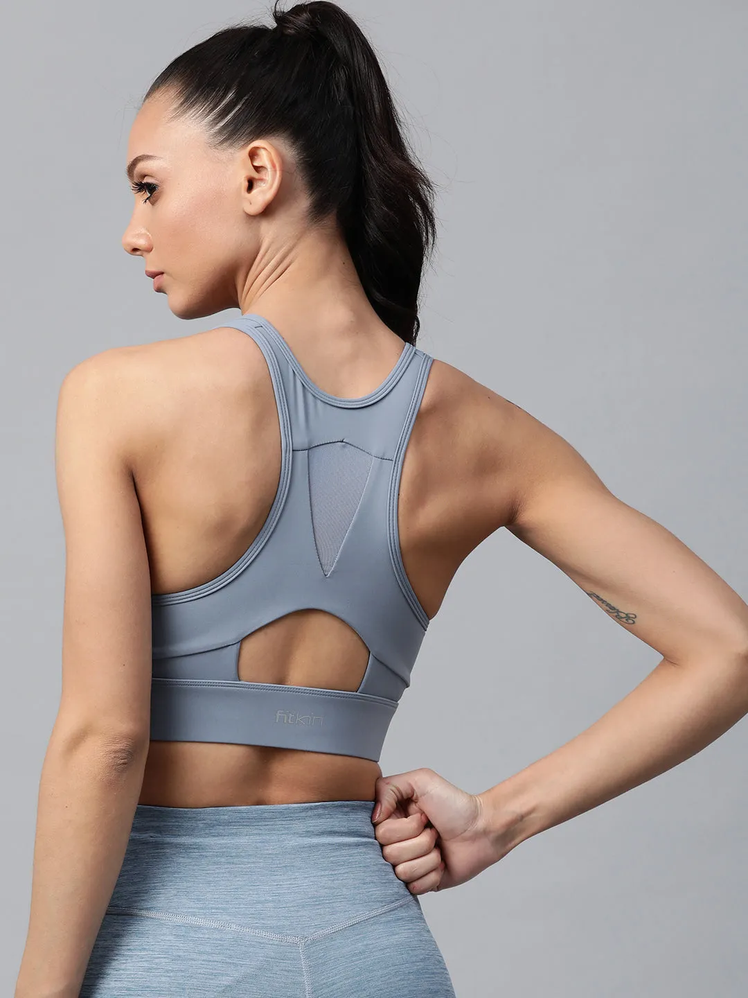Women's detachable zip-up training sports bra