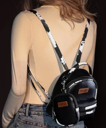 Wrangler Cow Print Mini Backpack With Coin Pouch