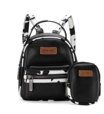 Wrangler Cow Print Mini Backpack With Coin Pouch