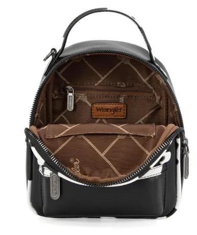 Wrangler Cow Print Mini Backpack With Coin Pouch