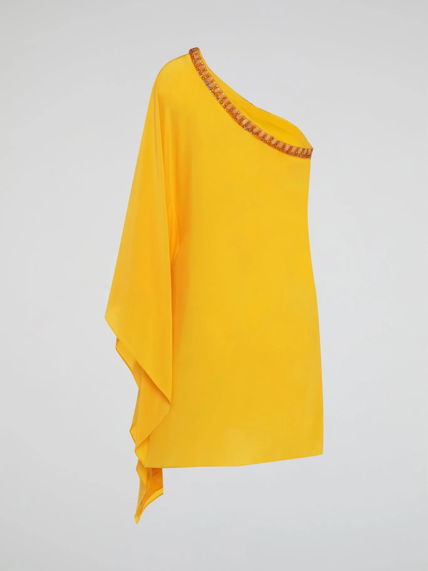 Yellow Asymmetrical Studded Dress