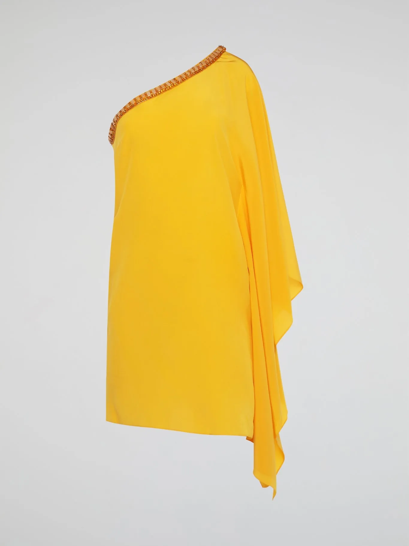 Yellow Asymmetrical Studded Dress