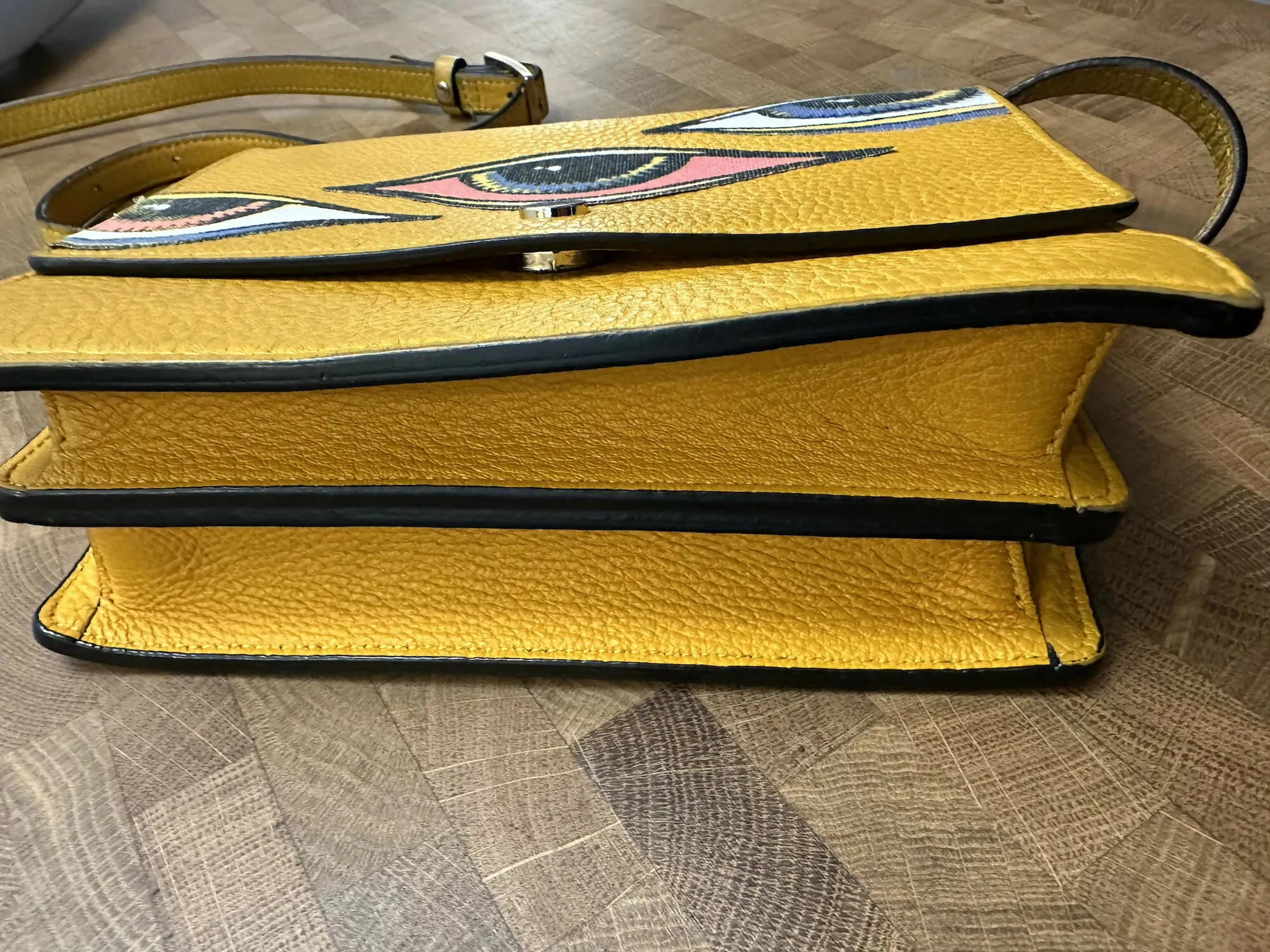 Yellow Leather Eye Bag