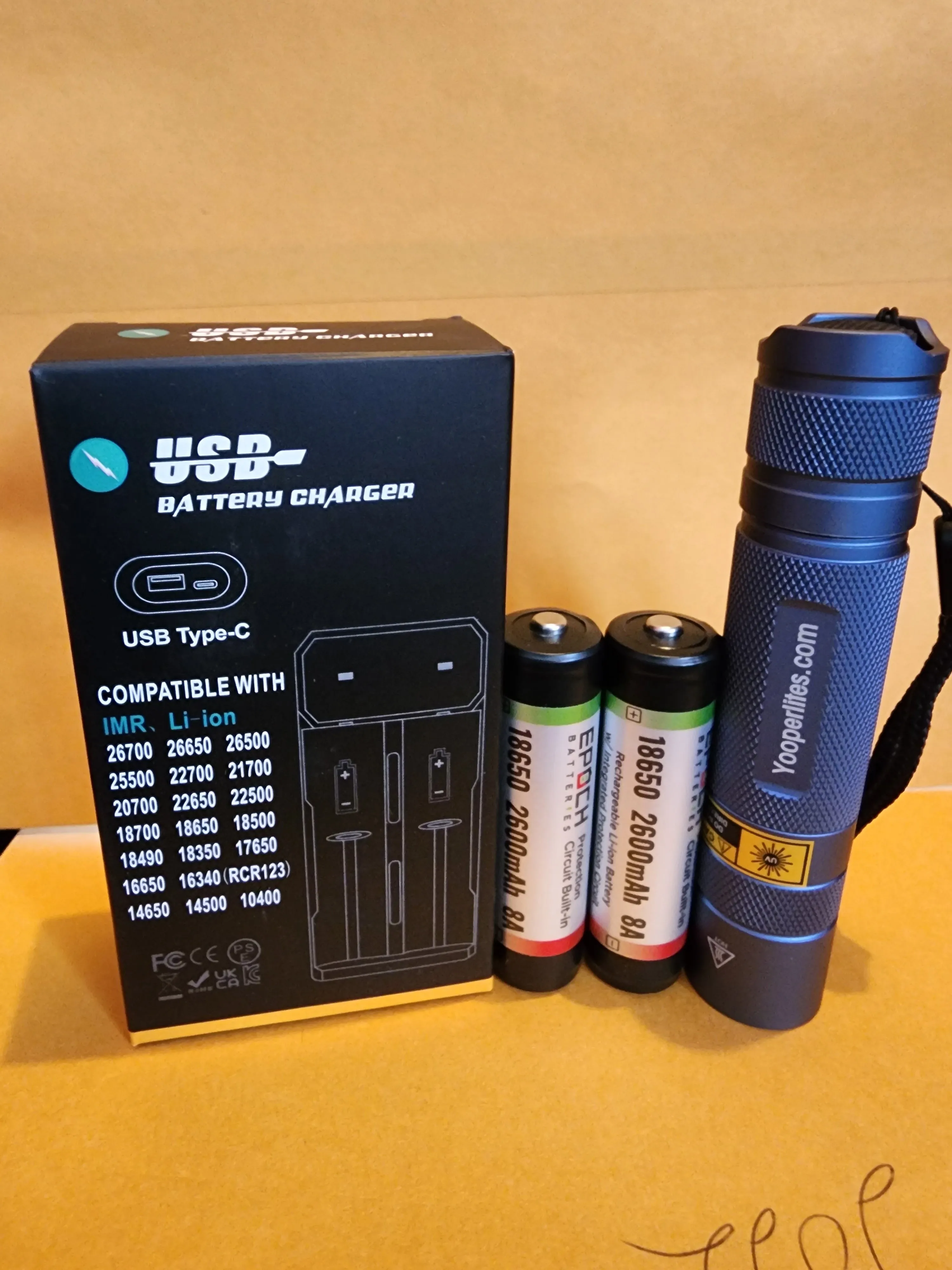 Yooperlites S2  365nm UV Flashlight Package - Anodized Blue