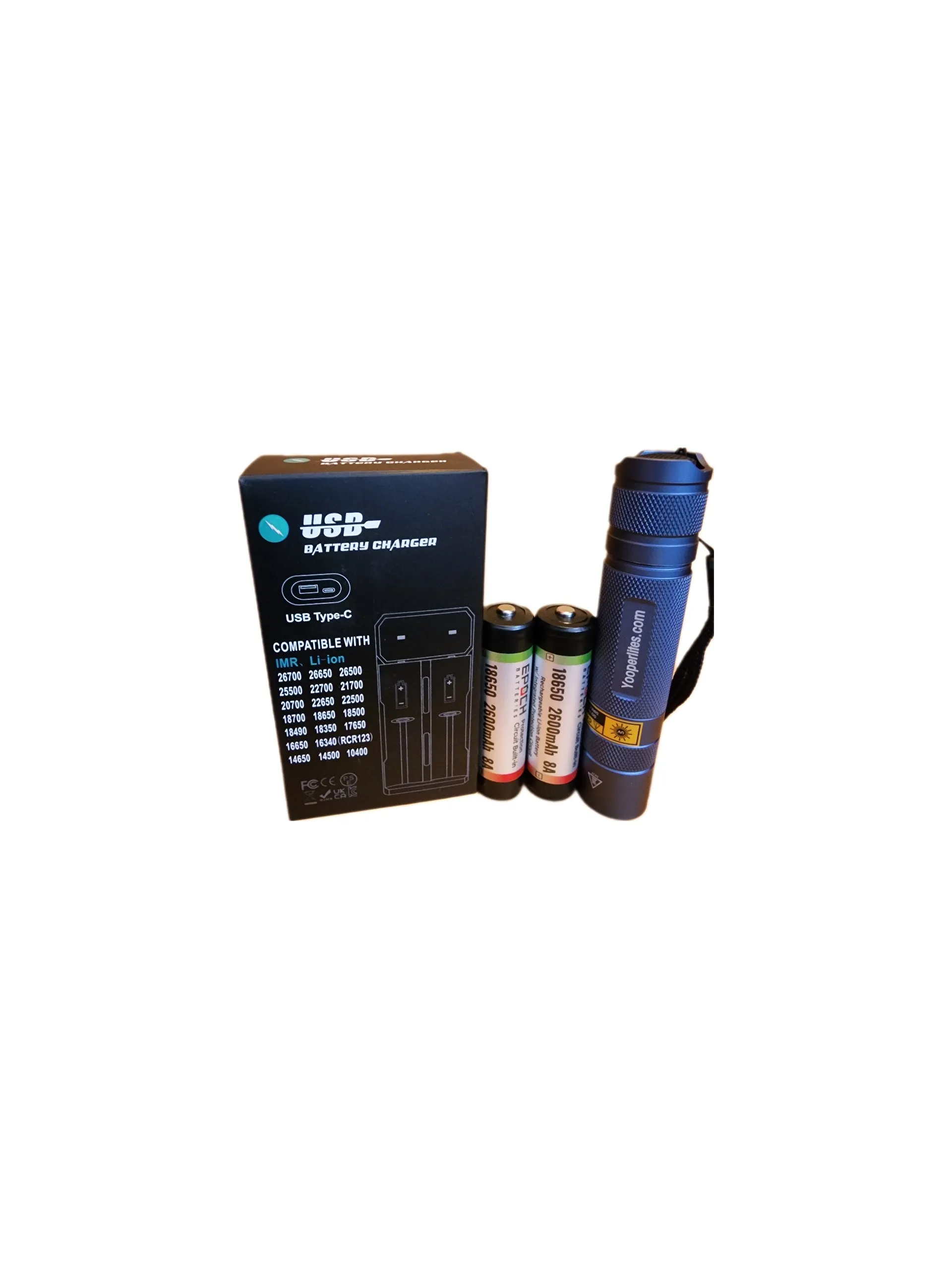 Yooperlites S2  365nm UV Flashlight Package - Anodized Blue