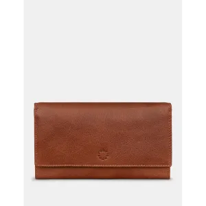 Yoshi Hudson Flap Over Brown Leather Purse