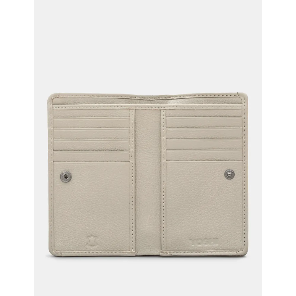 Yoshi Jane Austen Bookworm Library Zip Around Warm Grey Leather Purse