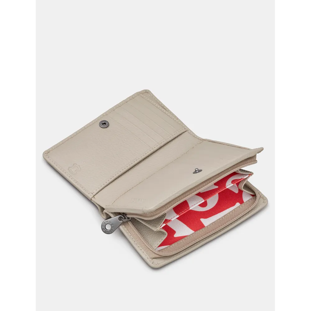 Yoshi Jane Austen Bookworm Library Zip Around Warm Grey Leather Purse