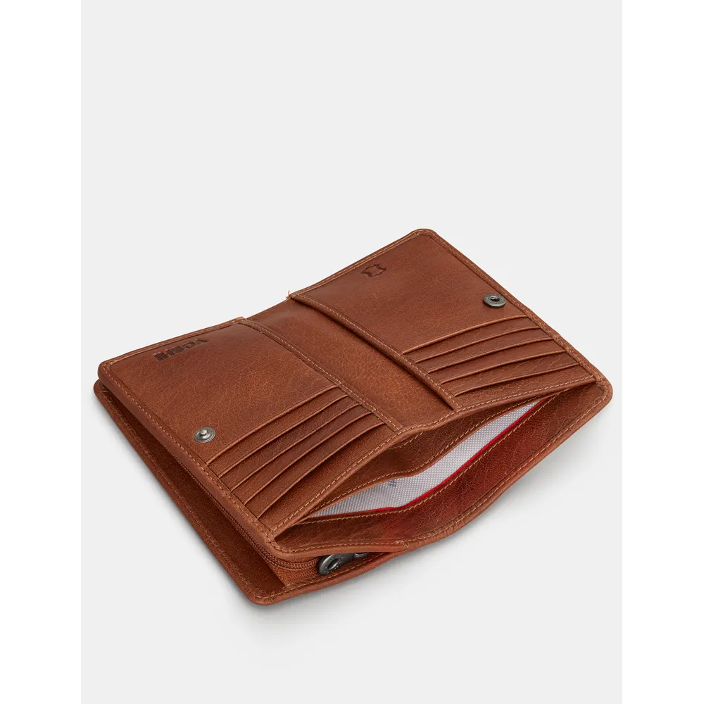 Yoshi Shakespeare Bookworm Library Zip Around Brown Leather Purse