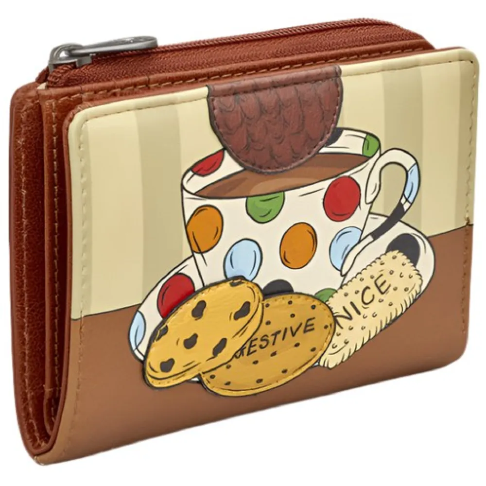 Yoshi Tea and Biscuits Brown Leather Flap Over Purse