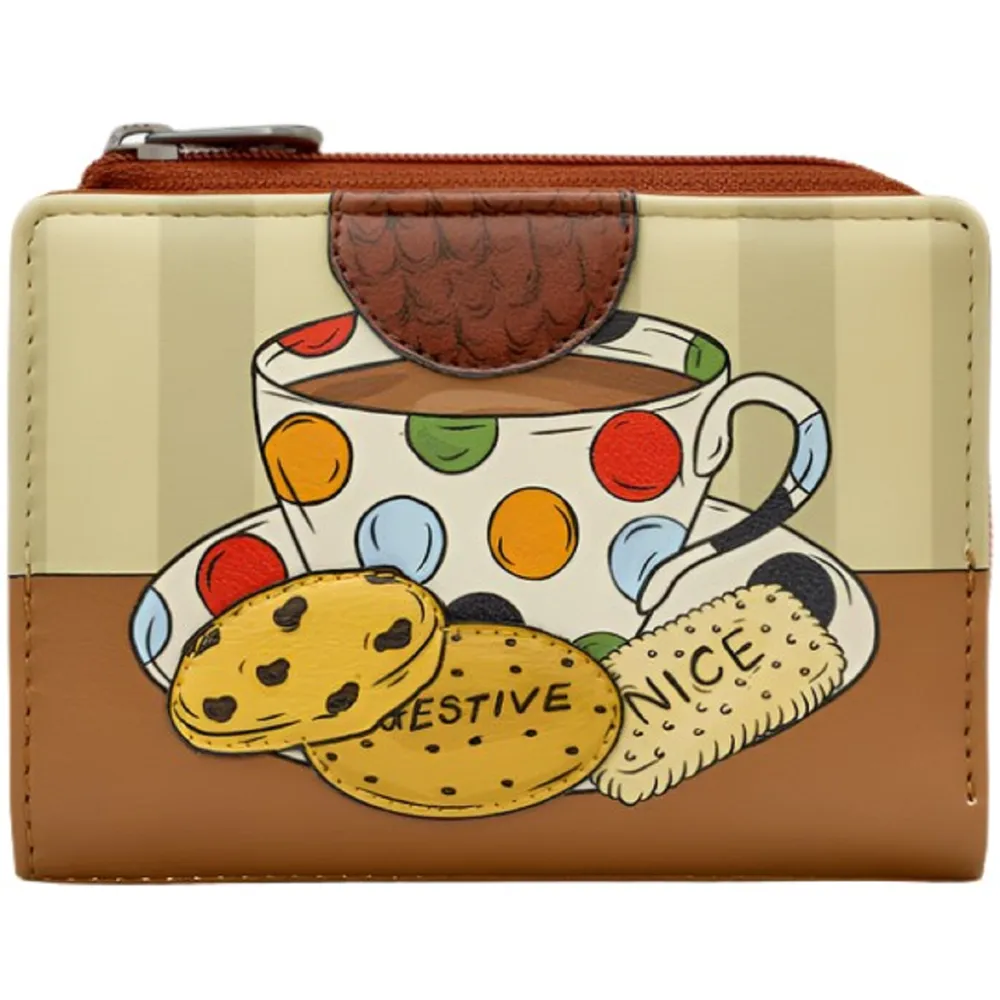 Yoshi Tea and Biscuits Brown Leather Flap Over Purse