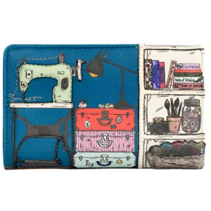 Yoshi The Craft Room Black Leather Flap Over Zip Around Purse