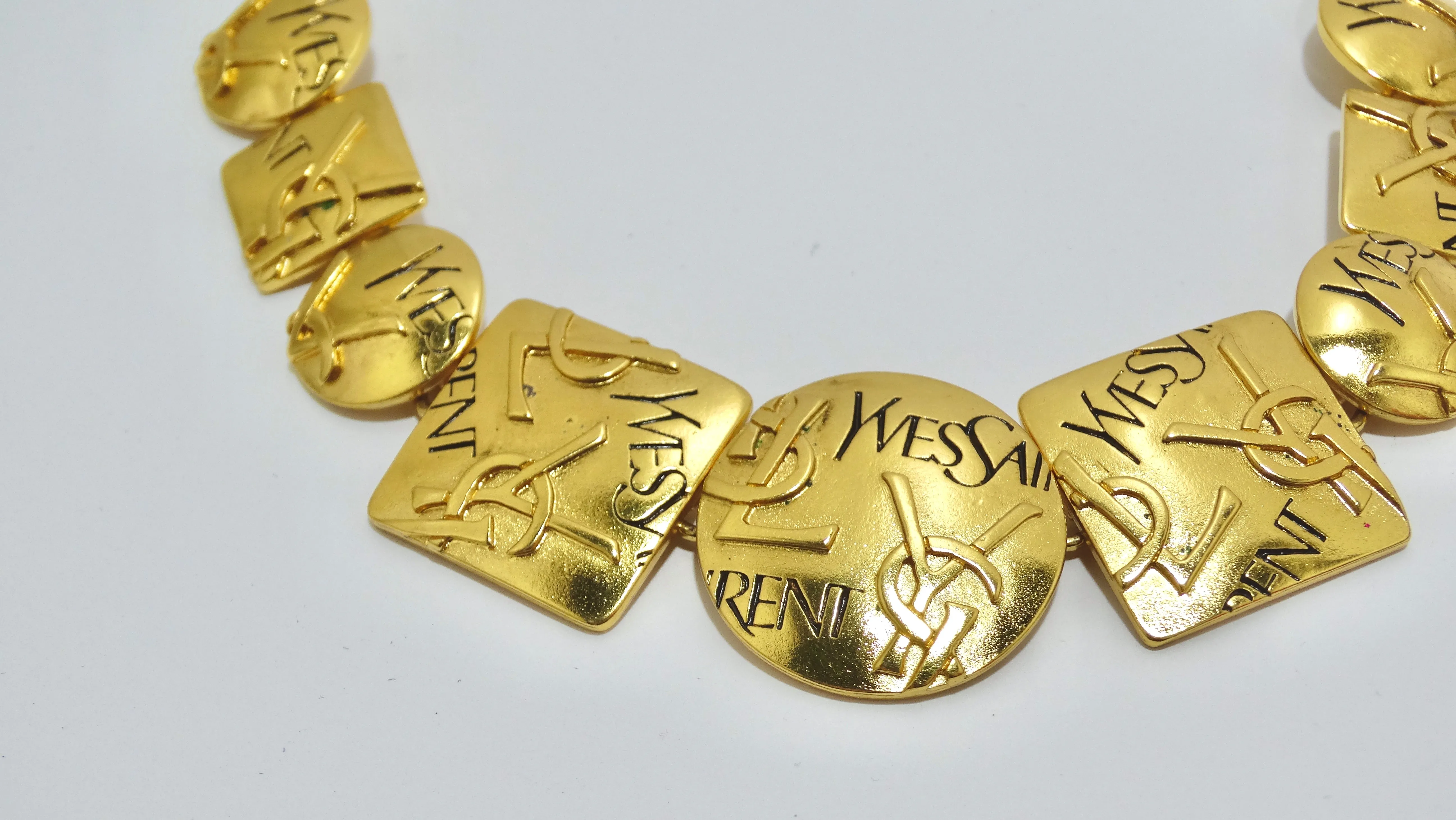 YVES SAINT LAURENT Logo Geometric Necklace