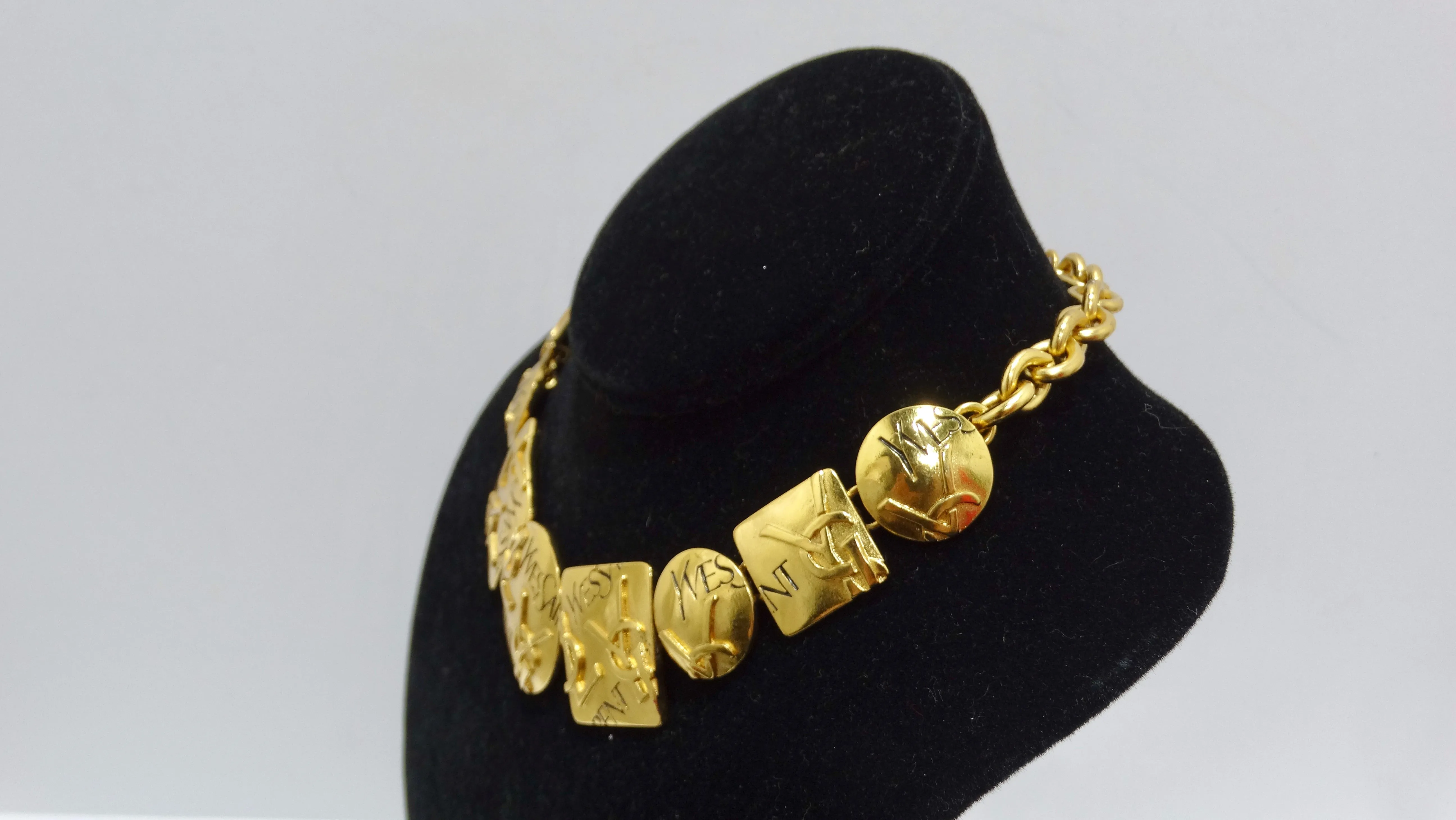 YVES SAINT LAURENT Logo Geometric Necklace