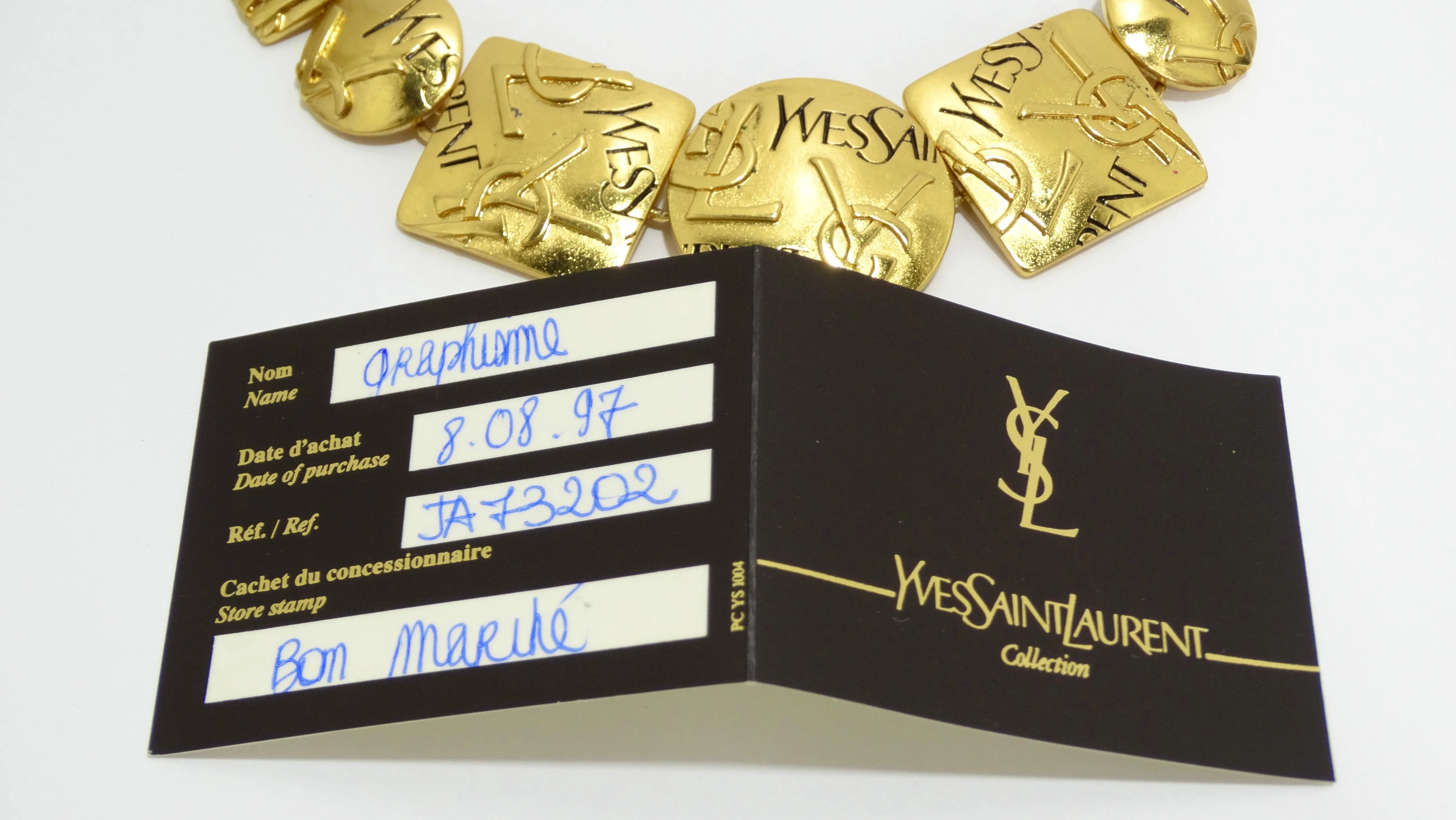 YVES SAINT LAURENT Logo Geometric Necklace