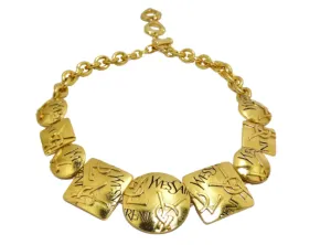 YVES SAINT LAURENT Logo Geometric Necklace