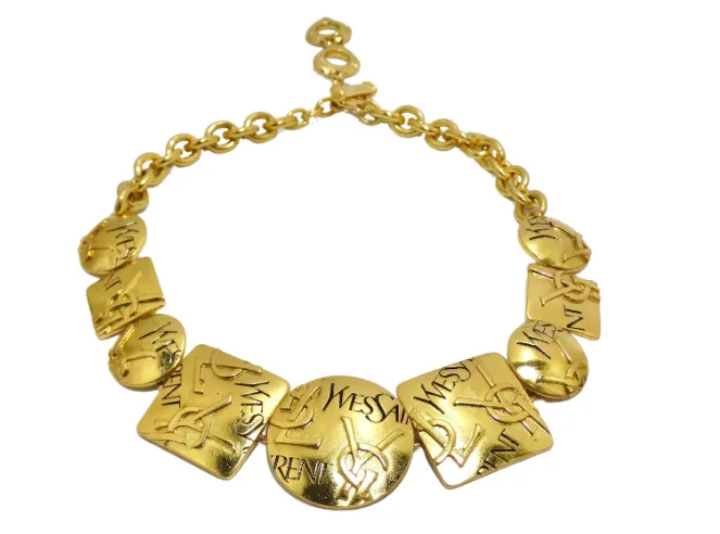 YVES SAINT LAURENT Logo Geometric Necklace