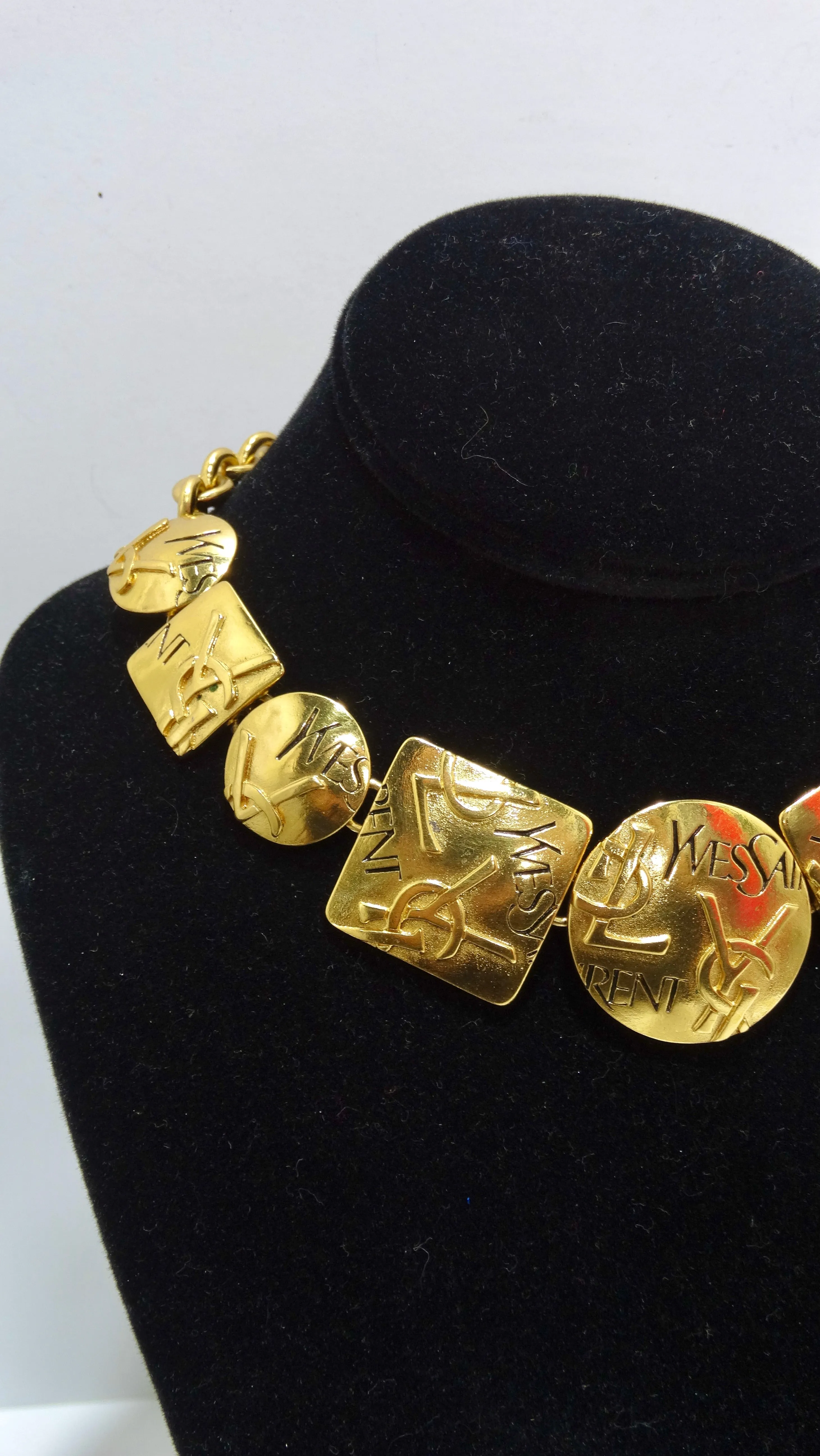 YVES SAINT LAURENT Logo Geometric Necklace