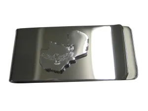 Zambia Map Shape and Flag Design Money Clip