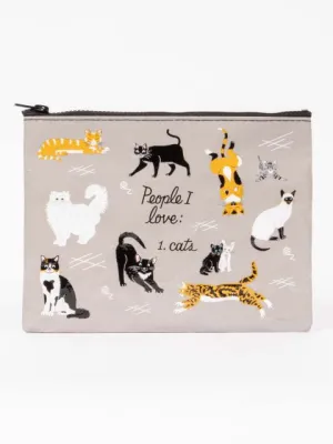 Zipper Pouch- People I Love: Cats